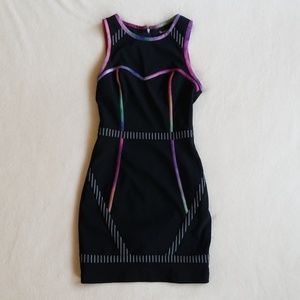 Urban Outfitters Blue Juice Mix It Up Rainbow Trim Dress UO